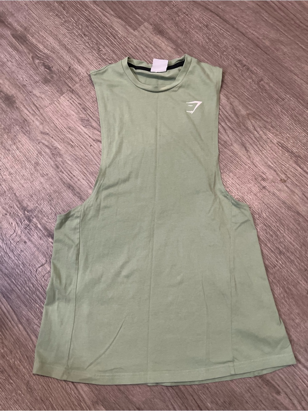 Gymshark Drop Arm Sleeveless Muscle Tank in Light Olive Green